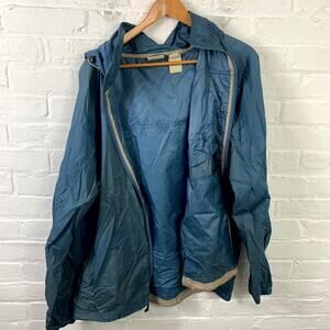 L.L. Bean Men's Hoodie Windbreaker Jacket Long Sleeve Light Blue Size XXL